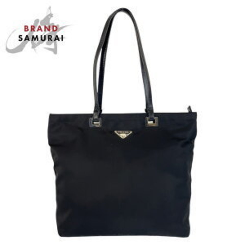 Prada Triangular Tessuto Shoulder Black Leather N… - image 1
